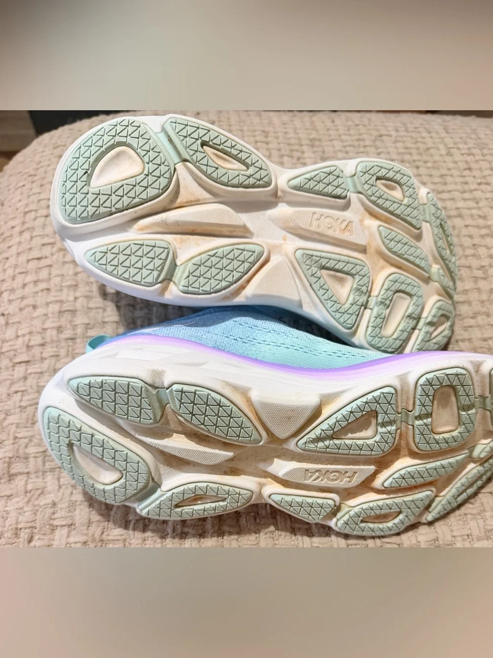 Hoka Women's Running Shoes light Blue & white
